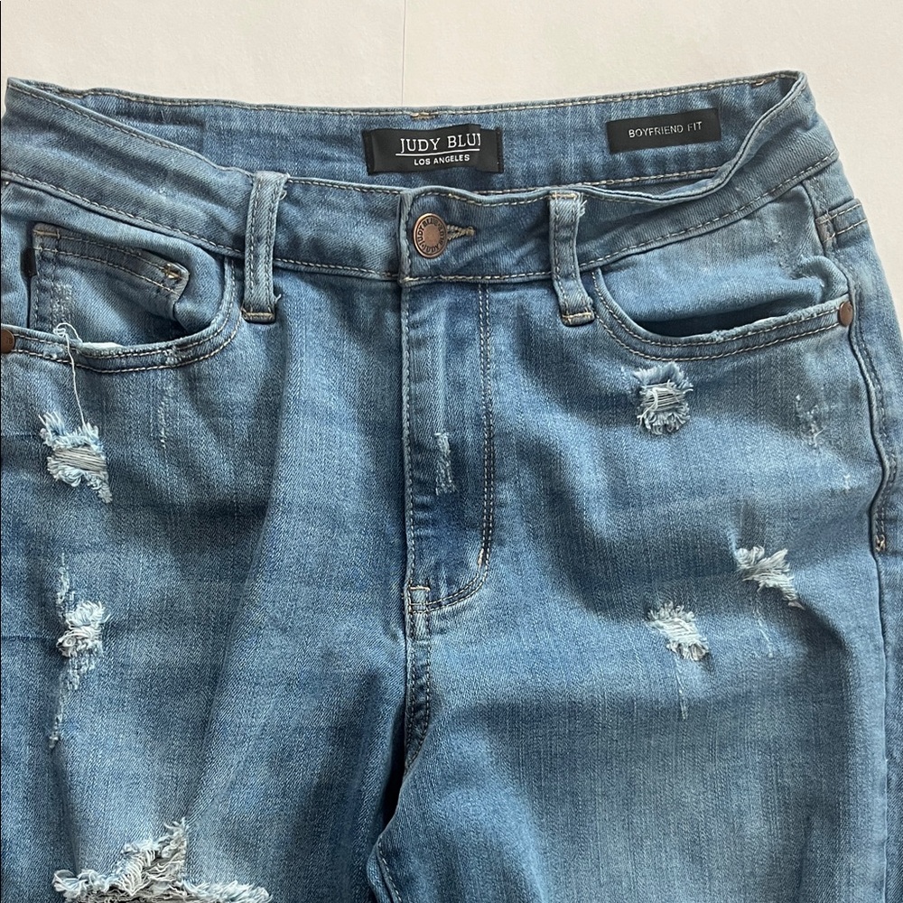 Judy Blue Distressed Denim Boyfriend Jeans size 5/27 woman’s stretchy jeans